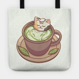 Matcha Tea Cat Tote