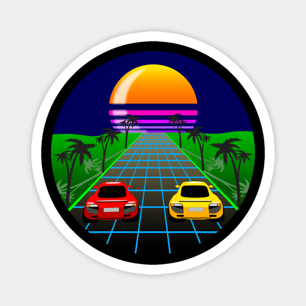 Psychedelic Street Racing Magnet by Dimmo