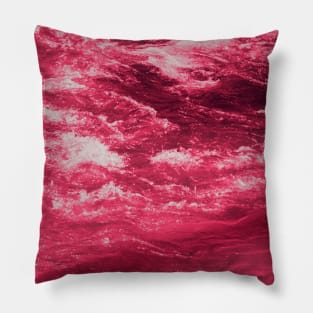 Pink Ocean Waves Pillow