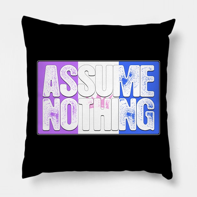 Assume Nothing Drag Pride Flag Pillow by wheedesign