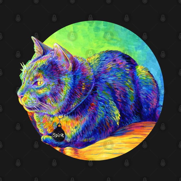 Psychedelic Spirit Rainbow Cat by rebeccawangart