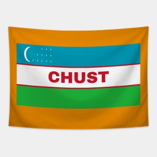 Chust City in Uzbekistan Flag Tapestry