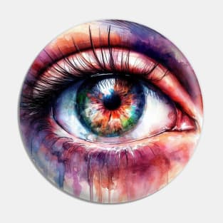 Psychedelic looking abstract illustration of an eye Pin