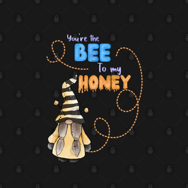 Bee to my honey gnome, spring gnome, bee pun, by CharlieCreates