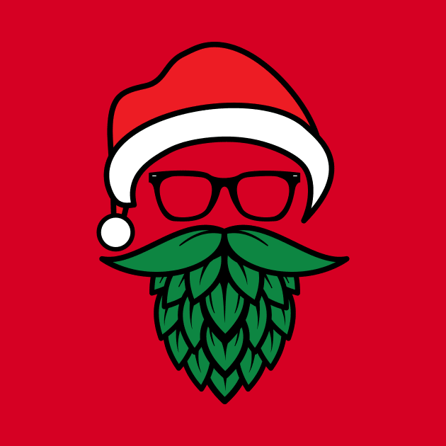 Hipster Santa Hops Beard, Beer Lover Christmas by cottoncanvas