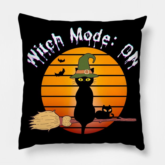 Halloween Witch Mode ON - Halloween 2023 Pillow by Barts Arts