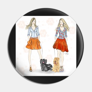 Twinsies fashion Illustration Pin