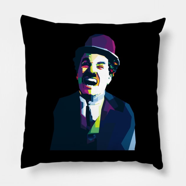 Charlie Chaplin Pillow by WPAP46