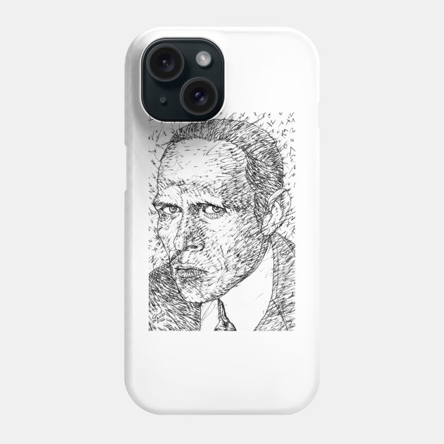 DANIIL KHARMS black and white pencil portrait .1 Phone Case by lautir