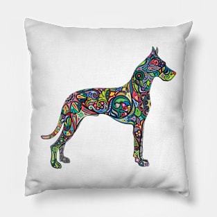 Beautiful Great Dane Dog Totem Tattoo Art Pillow