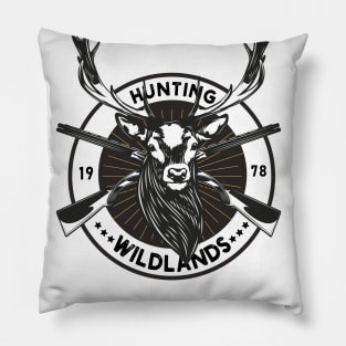 Wildlands hunting design with deer and shotguns since 1978 Pillow