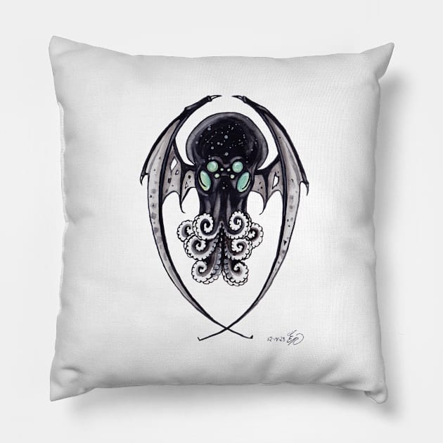 Chibithulhu Pillow by ardenellennixon