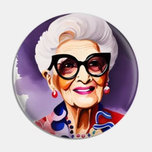 Iris Apfel Pin