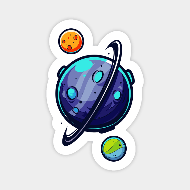 Planet Vibes Magnet by Adiawarja