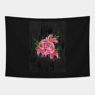 Pink lily sketch Tapestry