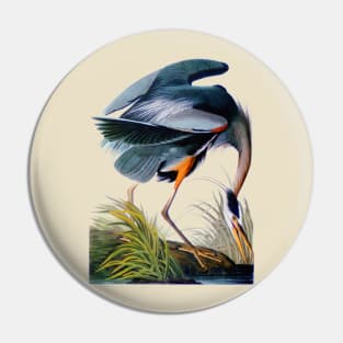 Audubon Great Blue Heron Pin