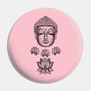 Buddha and lotus flowers Pin