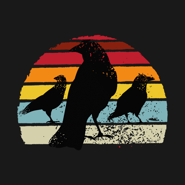 Crows Retro Crow Raven by MooonTees