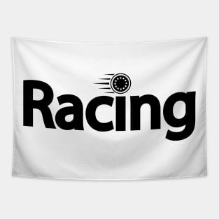 Racing artistic typography design Tapestry