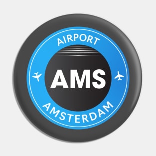 AMS airport blue Pin