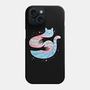 Transgender Cat Hug LGBT Pride Flag Phone Case