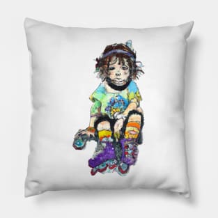 roller skate kid Pillow