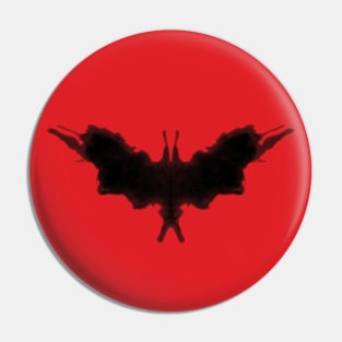 Rorschach Inkblot Bat Symbol (Rouge Noir) Pin