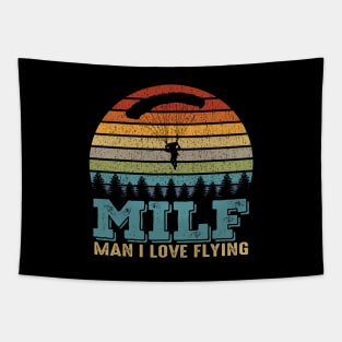 Milf Man I Love Flying Funny Parachuting Skydiving Skydiver Tapestry