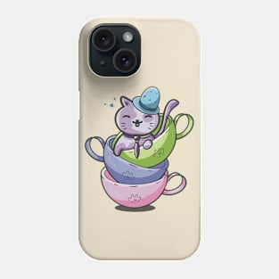 Cut Cat Tea Time Phone Case