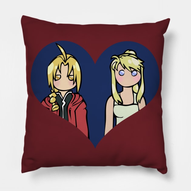 Ed and Winry - shipping dolls Pillow by RainytaleStudio