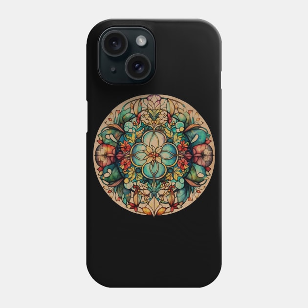 Broken Shadow Vintage Stained Glass Mandala Phone Case by ginkelmier@gmail.com