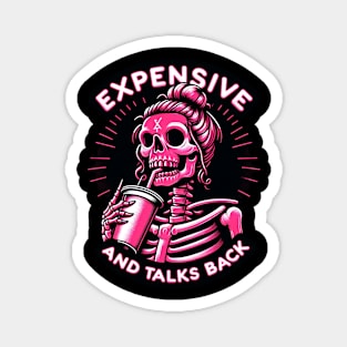 Expensive and Talks Back Skeleton With Coffee Cup Magnet
