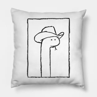 Squiggles The Snake In A Stetson Pillow