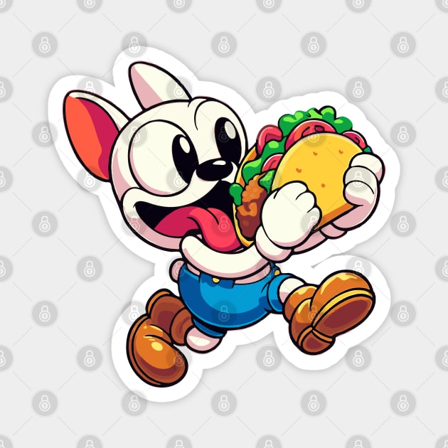 French Bulldog Taco Lover - Cartoon French Bulldog Magnet by Yesteeyear