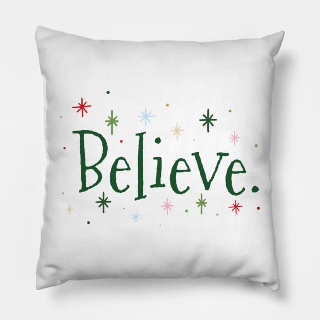 Believe in the mid century modern magic of Christmas! Pillow by Penny Lane Designs Co.