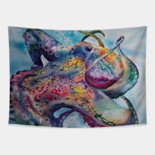 Octopus Colorful Undersea Watercolor Tapestry