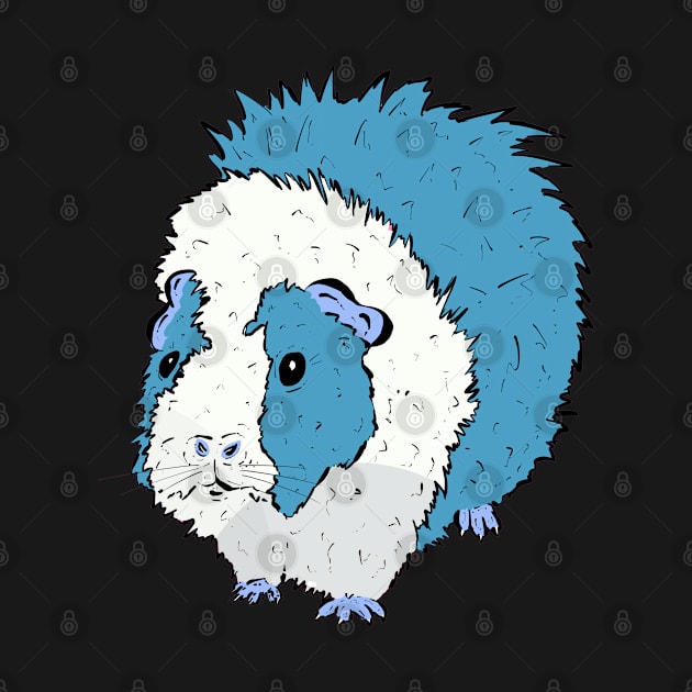 Blue And White Pop Art Guinea Pig by Squeeb Creative