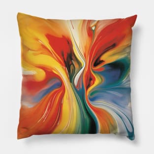 Colorful Retro Swirl Art Pillow