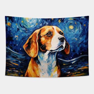 Beagle Painted in Vincent Van Gogh Tapestry