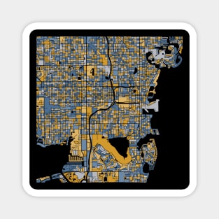 St. Petersburg Map Pattern in Blue & Gold Magnet