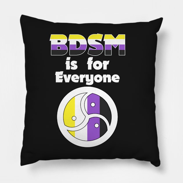 BDSM is for Everyone (Nonbinary) Pillow by LeatherRebel75