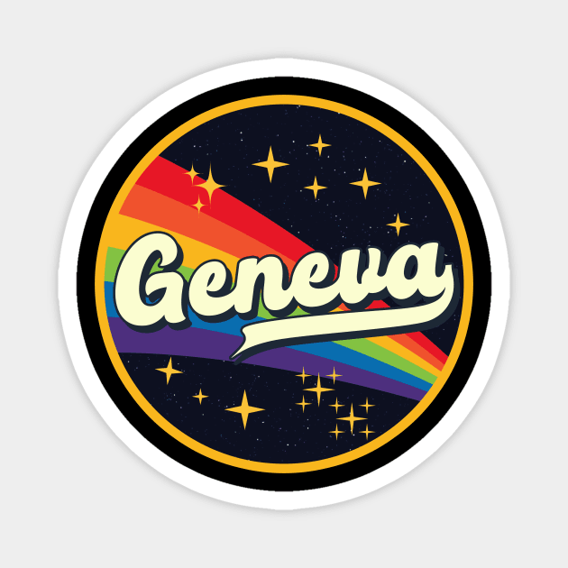 Geneva // Rainbow In Space Vintage Style Magnet by LMW Art