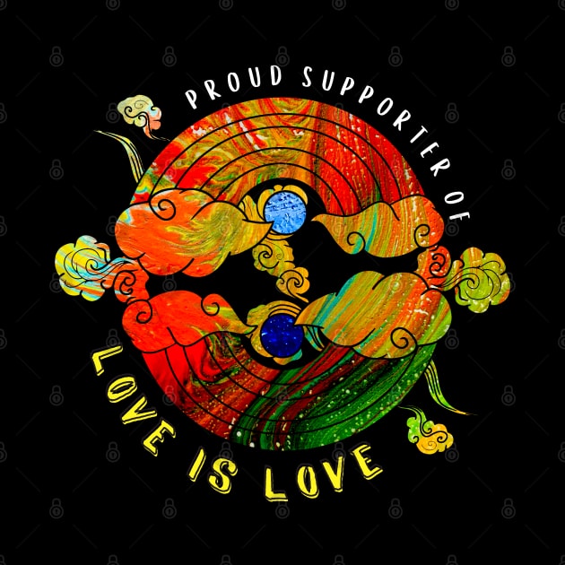 Proud Supporter of Love is Love Rainbows - Dark Neon Gems by v_art9