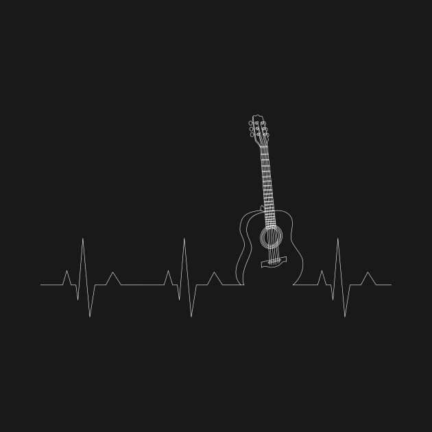 Acoustic Guitar T-Shirt Cool Musician Tee Heartbeat Pulse by lcorri