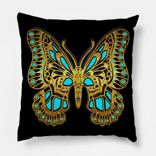 golden butterfly Pillow