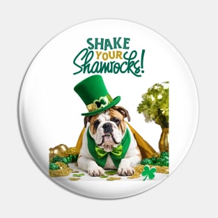 Happy St. Patrick's Day English Bulldog Pin