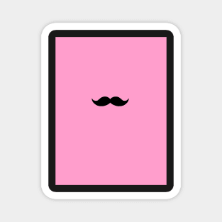 moustache- pink background Magnet