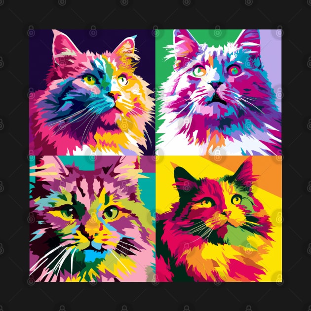 Norwegian Forest Cat Pop Art - Cat Lover Gift by PawPopArt