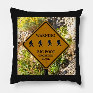 Big foot crossing zone sign Pillow