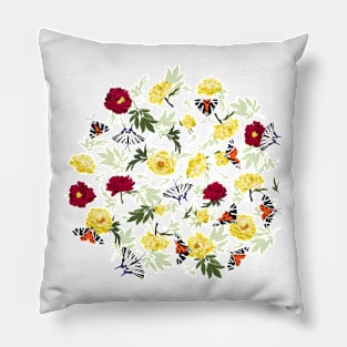 Peonies & Butterflies Pillow